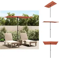 vidaXL Parasol avec mât en aluminium 180 x 110 cm Terracotta-Rouge - Parasols & Protection solaire