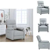 vidaXL Fauteuil Relax Tissu gris clair - Fauteuil