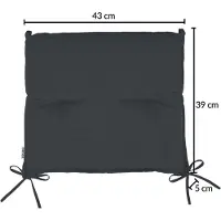 Detex Lot de 6 coussins gris rembourrés pour chaises de jardin 43x39x5cm