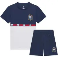 FFF Tenue de Football Enfants France - Taille 152 - - Équipe de France - Vêtements de Football - Garçons & Filles - Bleu - Blanc