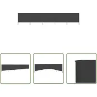 The Living Store Tissu brise-vent 5 pièces 600 x 80 cm Anthracite