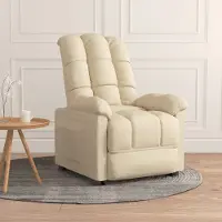 vidaXL Meubles Fauteuil Relax Tissu Crème - Fauteuil TV & Relax 289805