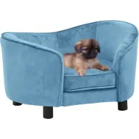 The Living Store Canapé pour chien Turquoise 69x49x40 cm Peluche