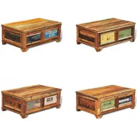 vidaXL Table basse avec espace de rangement Vintage Altholz - Table - Tables - Tables basses