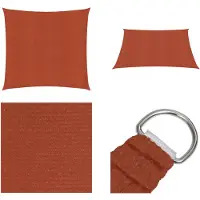 vidaXL Voile d'ombrage 160 g/m² rouge terracotta 6x6 m HDPE - Voile d'ombrage - Protection solaire - Protection contre le vent - Toit solaire