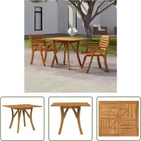 The Living Store Table de jardin 85x85x75 cm bois massif acacia