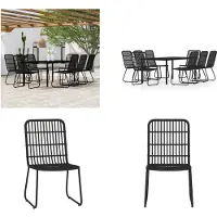 vidaXL 9 pcs. Salon de jardin noir - Salon de jardin - Ensemble de jardin - Salon d'extérieur - Ensemble de terrasse