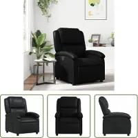 The Living Store Fauteuil Relax Noir Similicuir