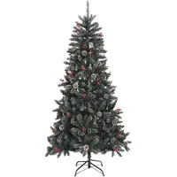 Syfax Arbre de Noël artificiel avec support Vert 210 cm PVC