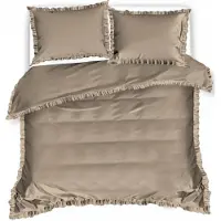 Cotton World Coton World Parure de lit Cappuccino avec volant 200x220