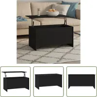 The Living Store Table basse noire 102x55,5x52,5 cm Bois composite