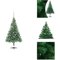 vidaXL Sapin de Noël artificiel éclairage boules 180cm 564 branches - Sapins de Noël