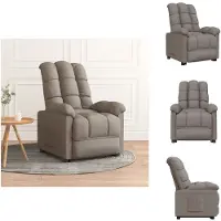 vidaXL Fauteuil Relax Tissu Taupe - Fauteuil