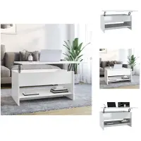 vidaXL Table basse, blanc brillant, 80x50x40 cm, matériau composite en bois - Tables basses
