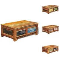 vidaXL Table basse avec espace de rangement Vintage Vieux bois - Tables basses