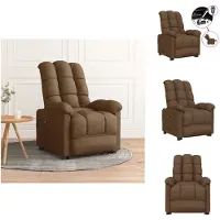 vidaXL Fauteuil Relax Electrique Marron Tissu - Fauteuil