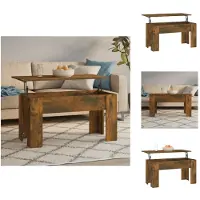 vidaXL Table basse chêne fumé 101x49x52 cm Bois composite - Tables basses