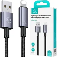 Usams Usb To Lightning Cable 2.4A 1.2M Fast Charging Steel/Leaf Sj667Usb01 (Us-Sj667)