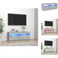 vidaXL Armoire TV avec lampes LED Gris Sonoma 100x35x40 cm - Meuble TV
