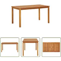 The Living Store Table de jardin 140x80x74 cm bois massif acacia