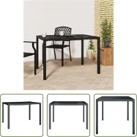 The Living Store Table de jardin anthracite 110x80x72 cm Acier