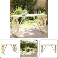 The Living Store Table de jardin 115x55x65 cm Sapin massif