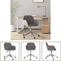 The Living Store Chaise de bureau Pivotante Tissu gris foncé