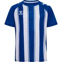 Hummel Match Striped Short Sleeve T-shirt Bleu 116 cm Enfants
