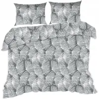 Karo Ensemble de literie 160x200 pissenlits gris blanc
