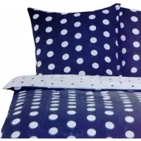 Smukee Literie Satin Coton 160x200 cm Bleu Pois