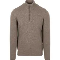 Barbour Pull-over Demi-Zip Laine Taupe Marron taille M
