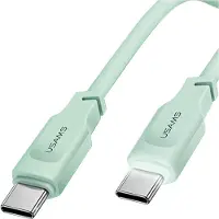 Usams Cable Usb-C To Usb-C 100 W 1.2 M Port Display Fast Charging Lithe Series Green/Green Sj567Usb04 (Us-Sj567)