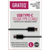 GRATEQ USB-C USB-C CBL QUICK 2.25M NOIR (2.25 m, USB 2.0)