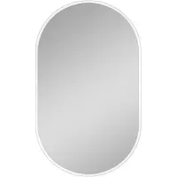 Talos Miroir de salle de bain avec éclairage LED Design miroir ovale white 45 x 75 cm - miroir lumineux avec cadre en aluminium blanc mat de haute qualité - miroir de salle de bain - miroir mural