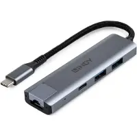 Lindy 43422 USB 3.2 Gen 2 Typ C Hub & Gigabit Ethernet
