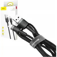 Baseus Câble Lightning Usb Cafule 2,4A 0.5M (Szaro-Czarny)