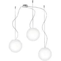 ROSSINI ILLUMINAZIONE Lampe À Suspension Multiple À 3 Éléments Emily Rossini Group - Verre Blanc Satiné, 16Cm X3, Connexion E14 Ip20, Design Modulaire Et Élégant