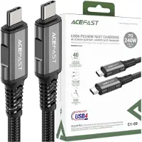 Acefast Cable C1-09 Usb-C / Usb-C Usb4 Pd3.1 5A 1M - Szaro-Czarny