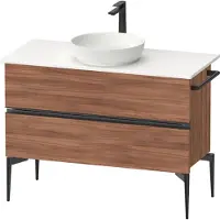 Duravit Sivida Meuble sous-lavabo sur console, 2 tiroirs, poignée noire diamantée mate, 1045x475x548mm, SV46590BD790000