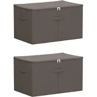 vidaXL Boîtes de rangement, lot de 2, en tissu non tissé, 55 x 35 x 32 cm, 61,6 L, couleur grise