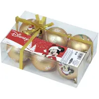 Safta Boules de sapin de Noël - - Mickey - Lot de 6 - Diamètre 8cm - Plastique décoré à la main
