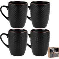 By Lille Vilde Kubki ceramiczne czarne 400 ml 4 szt., Tasse, Noir