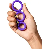 ROMP Remix Trio - set de 3 anneaux péniens - silicone violet