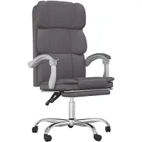 vidaXL Chaise de bureau avec fonction couchage Gris Similicuir
