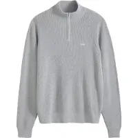 Levi's pour homme. 0058U-0002 Pull avec fermeture éclair au quart gris Housemark (XL), Casuel, Coton, Manche longue