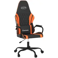 vidaXL Chaise de jeu avec fonction de massage noir et orange similicuir