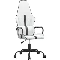 vidaXL Chaise de jeu avec fonction de massage Noir et blanc similicuir
