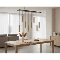 Highlight Lampe suspendue pour salle à manger Perugia or mat - 8x GU10
