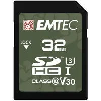 Emtec SD 32 Go UHS-I U3 V30 Extérieur (32 Go, SDHC, U3, UHS-I), Carte mémoire, Noir
