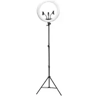RIO Lampe de maquillage et de vidéoprojection RL18 (Éclairage annulaire), Lumière continue, Noir, Blanc